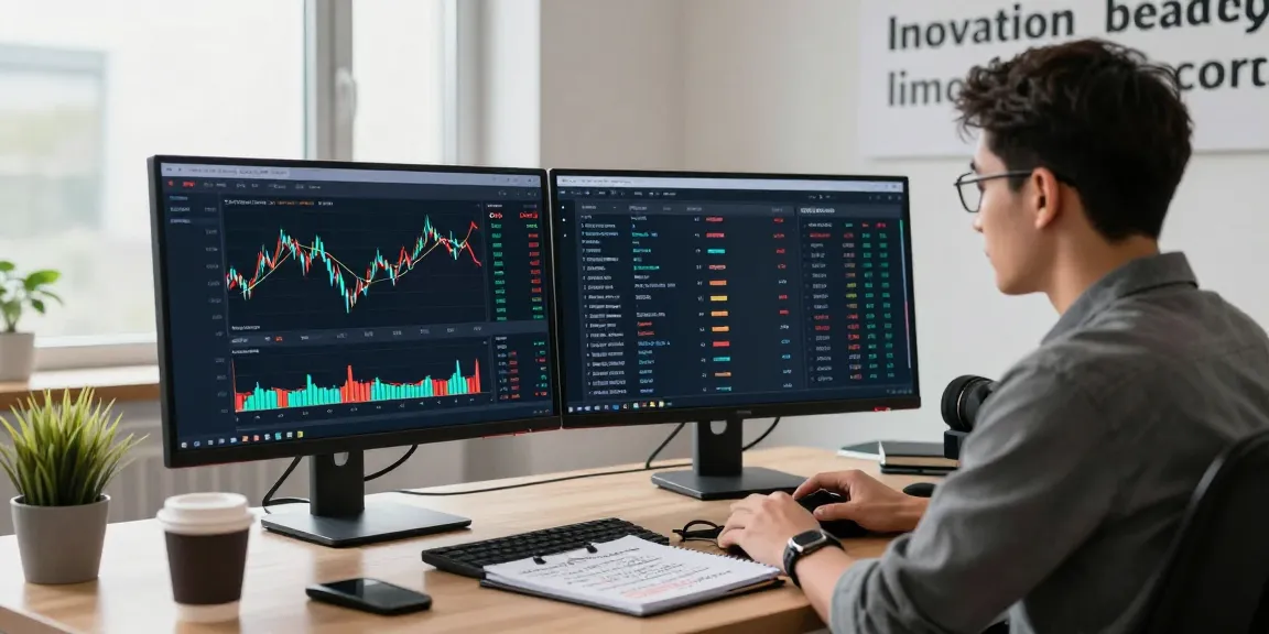AiCoin实时数据分析与交易情境,分析师在现代办公环境中进行技术分析
